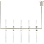 Linger Linear Pendant - Polished Nickel / Clear