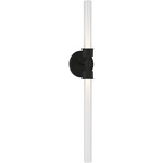 Linger Double Wall Sconce - Nightshade Black / Clear