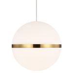 Hanea Mini Monorail Pendant - Natural Brass / White Acrylic