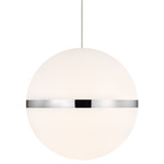 Hanea Mini Monorail Pendant - Satin Nickel / White Acrylic