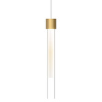 Linger Mini Freejack Pendant - Natural Brass / Clear / White