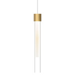 Linger Mini Monorail Pendant - Natural Brass / Clear / White