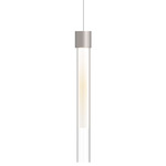 Linger Mini Monorail Pendant - Satin Nickel / Clear / White