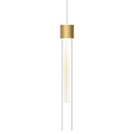 Linger Mini Monopoint Pendant - Natural Brass / Clear / White