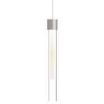 Linger Mini Monopoint Pendant - Satin Nickel / Clear / White