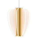 Nyra Monorail Pendant - Plated Brass / White Acrylic