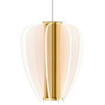 Nyra Mini Monopoint Pendant - Plated Brass / White Acrylic