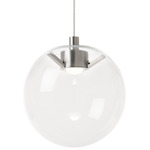 Mini Palona Monopoint Pendant - Satin Nickel / Clear