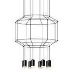 Wireflow Octagonal Pendant - Black / Pressed Glass