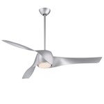 Artemis Smart Fan with Light - Silver / Etched Opal