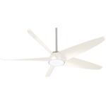 Ellipse Smart Fan with Light - Brushed Nickel / White / White