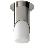 Ellipse Ceiling Flush Mount - Polished Nickel / White Opal Glass