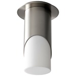 Ellipse Ceiling Flush Mount - Satin Nickel / Matte White Acrylic