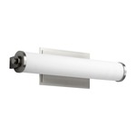 Tempus Bathroom Vanity Light - Satin Nickel / Matte White