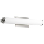 Tempus Bathroom Vanity Light - Polished Nickel / Matte White