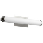 Tempus Bathroom Vanity Light - Satin Nickel / Matte White