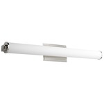 Tempus Bathroom Vanity Light - Polished Nickel / Matte White