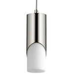 Ellipse Mini Pendant - Polished Nickel / White Opal Glass