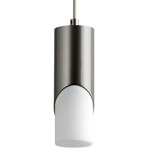 Ellipse Mini Pendant - Satin Nickel / White Opal Glass