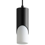 Ellipse Mini Pendant - Black / Matte White Acrylic