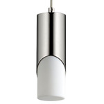 Ellipse Mini Pendant - Polished Nickel / Matte White Acrylic