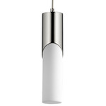 Ellipse Pendant - Polished Nickel / Matte White Acrylic