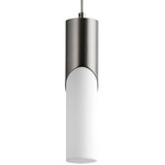 Ellipse Pendant - Satin Nickel / Matte White Acrylic