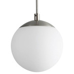 Luna Pendant - Satin Nickel / White Opal Glass