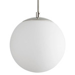 Luna Pendant - Polished Nickel / White Opal Glass