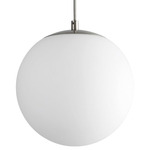 Luna Pendant - Satin Nickel / White Opal Glass