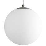 Luna Pendant - Satin Nickel / White Opal Glass