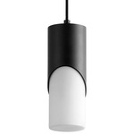 Ellipse Mini Pendant - Black / White Opal Glass