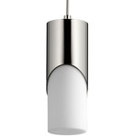 Ellipse Mini Pendant - Polished Nickel / White Opal Glass