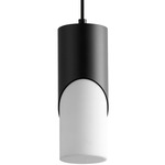 Ellipse Mini Pendant - Black / Matte White Acrylic