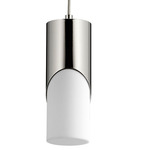 Ellipse Mini Pendant - Polished Nickel / Matte White Acrylic