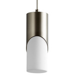 Ellipse Mini Pendant - Satin Nickel / Matte White Acrylic