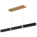 Decca Linear Pendant - Aged Brass / Black Oak / Matte White Acrylic