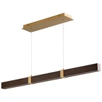 Decca Linear Pendant - Aged Brass / Walnut / Matte White Acrylic