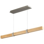 Decca Linear Pendant - Satin Nickel / White Oak / Matte White Acrylic