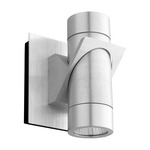 Razzo Outdoor Wall Sconce - Brushed Aluminum / Clear
