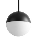 Mondo Pendant - Black / Matte Opal Glass
