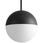 Mondo Pendant - Black / Matte Opal Glass