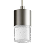 Spirit Mini Pendant - Satin Nickel / Clear Bubble Glass