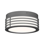Marue Round Ceiling Light Fixture - Textured Gray / White Acrylic