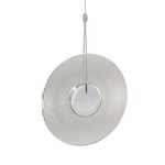 Meclisse Pendant - Polished Chrome / Clear Ribbed Glass