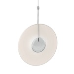 Meclisse Pendant - Polished Chrome / Etched Ribbed Glass