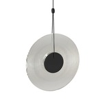 Meclisse Pendant - Satin Black / Clear Ribbed Glass