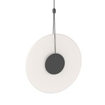 Meclisse Pendant - Satin Black / Etched Ribbed Glass