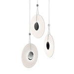 Meclisse Multi-Light Pendant - Polished Chrome / Etched Ribbed Glass