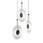 Meclisse Multi-Light Pendant - Satin Black / Clear Ribbed Glass